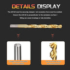Drill Bit, 19/64" Cutting Diameter, 4341 HSS TiN Coated 135° Cutting Angle Jobber Bits - (Applications: for Drilling Soft Metal Plastic Wood), 20-Pieces