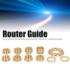Template Guides, 11Pcs Brass Router Template Guides Bushing Set with Lock Nuts and Adapter Universal Fit Standard Router Bases or Router Insert Plates