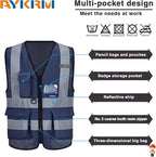 A-SAFETY navy blue work vest