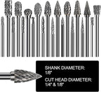 Asieg Tool 20 Pcs Carbide Die Grinder Burrs Bits 1/8" Shank for Dremel Milwaukee Metal Grinding Wood Stone Steel Carving Cutting Engraving Grinder Kit Attachment Rotary Tool Accessories Sets