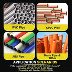 Premium 8Pcs PVC Pipe Reamer Kit - Complete Reamer Set, Fits Standard 1/2" Drills, Includes P3/4", 1", 1-1/4", 1-1/2", 2", 2-1/2", 3", 4" For Standard 1/2" Drills, Ideal for PVC, CPVC, ABS Pipes