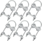 Double Antenna Mast Clamp V Jaw Block with U Bolts, Heavy Duty Mast to Mast Mount Bracket Kit for Outdoor Antenna 6 Sets