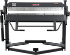 KAKA INDUSTRIAL Pan and Box Brake, 50-Inch Sheet Metal Brake Machine with Fingers, 14-Gauge Mild Steel Capacity Box and Pan Brake with Foot Clamp, 0-135° Folding Angle PBB-5014