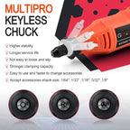 GOXAWEE Rotary Tool Kit with Keyless Drill Chuck and Flex Shaft, Variable Speed Electric Multiuse Tool & 140 Accessories for Cutting, Drilling, Engraving, Grinding, Sanding, Polishing, Crafts, and DIY