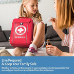 Comprehensive First Aid Kit -Labeled Compartments for Trauma & Emergencies, Compact Emergency Kits for Car, Boats, Camping, Hurricanes and Outdoor Emergencies Survival -265 Piece