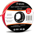 Wirefy 5/16" Heat Shrink Tubing - 3:1 Ratio - Adhesive Lined - a Resistant Heat Shrink - Red - 50 Feet Roll