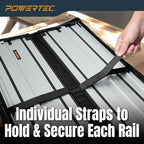 POWERTEC 110" Track Saw Guide Rail Joining Set for Kreg Track Saws, Include 2x55" Extruded Aluminum Guide Rail, 2 Rail Extension Connectors and Protective Carrying Bag (71992)