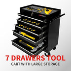 7-Drawer Heavy-Duty Rolling Tool Chest Cabinet with Lock Mobile Cart for Garage & Workshop, Black