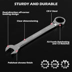 Premium 24-Piece Ratcheting Wrench Set, SAE & Metric Combination Wrenches, 8-19mm / 1/4"-7/8", 72-Tooth Ratchet Spanners, Chrome Vanadium Steel with Roll-Up Pouch for Mechanics