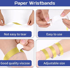 2000 Pcs Paper Wristbands for Events Waterproof Neon Gold Wrist Bands Adhesive Concert Identification Wristbands Hand Bands for Events(Gold)