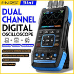 FNIRSI 2C23T Digital Oscilloscope Multimeter DDS Generator 3 in 1, 2 Channels, 10MHz Bandwidth, 50MSa/s Sampling Rate, 10000 Counts, Voltage, Current, Capacitor, Resistor, Diode Test