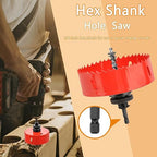 Heavy Duty Hole Saw Bit With Hex Shank, HSS Arbor Bi-Metal Cutter for Wood Corn Hole Boards, Plastic, Drywall (83)