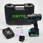 Zeite 18V Cordless Impact Wrench Kit,High Torque 1/2" Brushless Impact Gun,Max Torque 885 Ft-lbs(1200Nm),4 Torque Mode,Variable Speed,4 x Sockets,1 x 4.0Ah Battery,Carry Case,Ideal for Car Truck Home