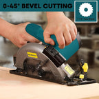 Enventor Circular Saw Corded, 11A Electric Circular Saws 7-1/4-Inch with Laser Guide, 2 Blade Saws (40T/24T), Max Cutting Depth 2-7/16"(90°), 1-8/9"(0°-45°), Single Handed Bevel, 6000RPM (Blue)