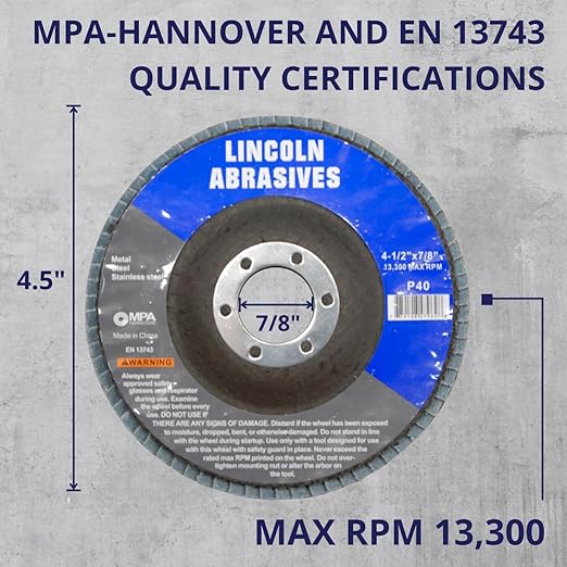 200-Pack Flap Disc 40 Grit 4.5" x 7/8" Sanding Discs