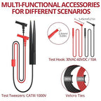 BINTA 11-Piece Multimeter Test Leads Kit for Home DIY & Car Maintenance, Electrical Multimeter Leads Kit with Alligator Clips, Test Hooks, Multimeter Probes, Test Tweezers CATII 1000V/ 19A