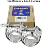 2 inch V Band Clamp - 2 sets of Quick Release Vband Exhaust Clamp with Flange Stainless Steel for Automotive exhaust system, turbocharger, downpipe and mufflers (2" - 2 Pack)