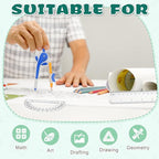 36 Pack Math Compass & Protractor Geometry Math Plastic Ruler Set Drawing Compass with Pencils 6 Inch Plastic Protractor for Geometry Bulk for Office Woodworking Art Drawing