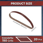 20 Pcs Sanding Belts 1/2 x 12 Inch 150 Grit Aluminum Oxide Abrasive Sandpaper for Belt Sander Metal Grinding Wood Working Weld Rust Removal