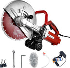 Electric 14 in Circular Saw Cutter with 4.8 in Cutting Depth, Wet/Dry Disk Saw Cutter Includes Water Line, Pump and Blade, for Stone, Brick, Porcelain, Concrete, 3500w cutting machine