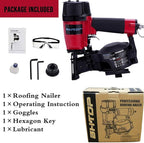 BHTOP CN45N Roofing Nailer, 15 Degree Roofing Nail Gun, 3/4-Inch to 1-3/4-Inch Coil Nails, 120-pcs Load Capacity Coil Nailer in Red