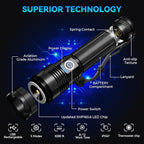Rechargeable LED Flashlights High Lumens, 99,000 Lumens Super Bright Flashlights with 5 Modes, Waterproof Powerful Flash Light Multifunctional Flashlights for Home Emergencies Hiking（2 Pack）