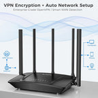 LNN Wi-Fi 6 Router, 3000Mbps Dual Band Wireless Gigabit Routers for Gaming, 20+ Devices Support with OFDMA, 2000 Sq.Ft Coverage, FCC Certified