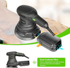 GALAX PRO 2.5A Rotary Orbital Sander, 300W Electric Orbital Sander with 6 Various Speeds 6000-13000RPM,4.9-Inch with 20PCS Sandpapers,1 dust canister,Fit for Woodworking, Sanding, Polishing
