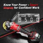 Angle Grinder Cordless 21V: Battery Grinder with 2x 4000mAh, Brushless Motor, Adjustable 3-speed with LED for Cutting Grinding