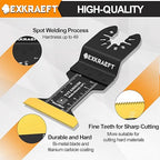 55 PCS Oscillating Saw Blades, Professional Universal Titanium Oscillating Tool Blade for Metal Nails, Wood and Plastic, Multi Tool Blades Kits Fit Dewalt Milwaukee Ryobi Rockwell Fein
