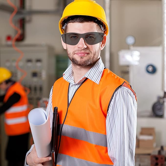 WFEANG Safety Glasses - Clear Protective Eyewear with ANSI Z87.1, Scratch & Impact Resistant, Eye Protection for Work, lab, construction (15pack Clear + 15pack Grey)