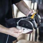 3.8A(450W) Orbital Sander, Jellas 6 Variable Speeds Double Handle Random Orbit Sander, 5-Inch Electric Sander with 18pcs Sandpapers, Dust Collector, Ideal Power Sander for Woodworking(OS450)