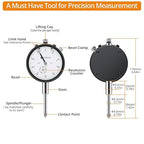 Neoteck 1"/0.001" Dial Indicator,Dial Indicator Gauge Full Metal Construction High Precision Tool for Lathe,Table Saw,Workshop and CNC Machining and Automotive Brake Caliper
