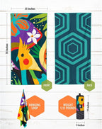 VENTURE 4TH Microfiber Beach Towel: Quick-Dry, Compact, Sand-Free, Absorbent, Sandproof and Lightweight - Perfect for Camping, Beach, and Roadtrips (Rainforest Cockatoo Design | 35x78 inches)