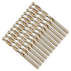 Drill Bit, 15/64" Cutting Diameter (5.953mm), 4241 HSS Gold 118° Cutting Angle Versatile Jobber Bits - (Applications: for Drilling Plastic Wood Soft Thin Metal), 12-Pieces