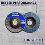 100 Pack Flap Discs, 40 Grit 4.5" x 7/8" Sanding Wheels for Angle Grinder