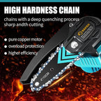 Saker Mini Chainsaw,Portable Electric Cordless Chainsaw,Battery Powered,Small Power Handheld Chain Saws Pruning Shears for Tree Branches,Christmas Gifts for Men Dad Women(2 Batteries&3 Chains)