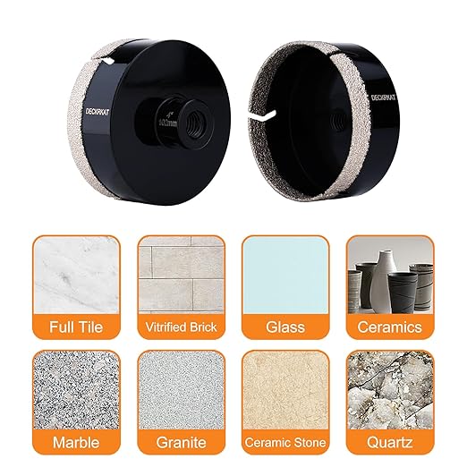 4" Diamond Hole Saw, 102mm Tile Hole Saw Drill Bit Diamond Tipped for Granite Marble Ceramic Glass Porcelain Quartz Tiles Stones Countertop, Core Drill Bits with 5/8-11 Thread for Angle Grinders
