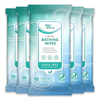 WhyWorry Ultra Thick Bathing Wipes for Adults Rinse Free, Large Body Cleansing Wipes with Aloe for Women, Men & Elderly, 8" x 12" Disposable Shower Washcloths for Gym & Camping, Fresh Scent, 50 Count