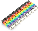 Wire Number Labels, 0.3 x 0.2in Colorful Wire Number Tube Cable Marker, Digital Number Clip on Wire Marker, Plastic Wire Numbering Marker for Wires Management, 100Pcs