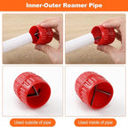 1/4'' - 1'' Depth Gauge and Pipe Deburring Tool Kit, 1/8'' to 1-5/8'' Inner Outer Reamer Pipe Tubing Chamfer Tool for PVC PPR Brass CPVC PE-RT Aluminum