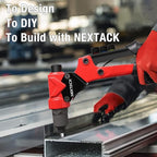 Rivet Gun Kit, Heavy Duty Pop Rivet Gun with 360 Degree swivel Head for Tight Space, 4 HSS Drill Bits, 200 Assorted Rivets & 4 Nosepieces in Organized Rugged Carrying Case NT200