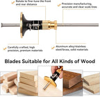 Wheel Marking Gauge, Aluminum Alloy Scriber Woodworking Mortise Parallel Scribing Tool Dovetail Scribing Gauge for Woodworking Projects, 0.2 Mm Precision, Rollable Blade