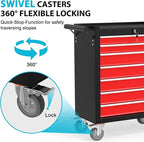 7 Drawers Metal Rolling Tool Chest, Portable Storage Rolling Tool Box, Toolbox on Wheels for Warehouse, Garage, Repair Shop and Tool Room