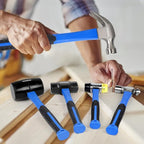 5-Pack Hammer Set,Rubber Mallet 32oz, Double-Faced Mallet 22oz,16oz Claw Hammer,16oz Ball Peen Hammer,3lb Sledge Hammer,Ergonomic Handle