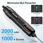 PECHAM 3.6V 2000mAh Cordless Screwdriver,Electric Screwdriver,350 RPM&5 Torque 5Nm,TYPE-C Charging, 8 Pcs Bits for Home Repairs,Portable Compact Design,Gifts for Men Him Dad Boyfriend