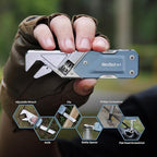 NexTool EDC Multi Tool, 6 in 1 Wrench Multitool with Knife, Flat/Phillips Screwdriver and Bottle Opener, Bike Multitool with 9 in 1 Bits Set and Nylon Pouch for Cycling Maintenancen, Household Repairs