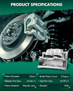 SCITOO 18-5016 Front Right Disc Brake Caliper w/Bracket Fit For Chrysler For 200 2013-2014,For Dodge For Charger 2006-2020,For Dodge For Magnum 2005-2008, Double Pistons