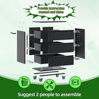 Metal Storage Cabinet with 3 Drawer and 4 Hooks,35.4" H Top Workbench Mobile Tool Chests Garage Cabinets with 4 Wheels,Tool Cabinets for Home,Office,Shop