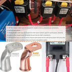 Tinned Copper Cable Lugs 10pcs 2 AWG-5/16 90 Degree Bent Battery Lugs,Heavy Duty Wire Lugs,Ring Terminal,2 Guage terminals,Battery Cable Ends/Terminal Connectors with 10pcs 3:1 Heat Shrink Tubing